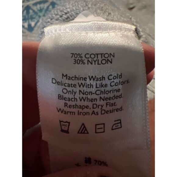 Eddie Bauer Nordic Fair Isle Pattern Full-Zip Gray Sweater With Blue Accents - Picture 5 of 6